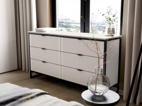 Комод 6 ящиков Нора (персидский жемчуг) в Пролетарском - proletarskij.mebel-nsk.ru | фото