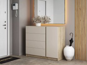 Комод Бостон  КМ-001 (дуб крафт серый/кашемир) в Пролетарском - proletarskij.mebel-nsk.ru | фото