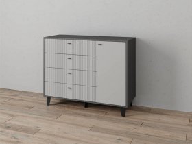 Комод «Катрин-13» (графит/светло-серый) в Пролетарском - proletarskij.mebel-nsk.ru | фото