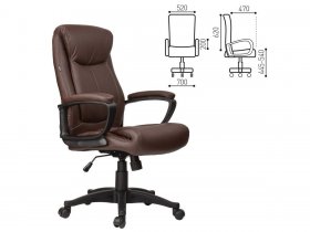 Кресло офисное BRABIX Enter EX-511, коричневое в Пролетарском - proletarskij.mebel-nsk.ru | фото