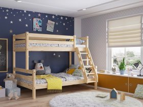Кровать двухъярусная Адель (прозрачный лак) в Пролетарском - proletarskij.mebel-nsk.ru | фото