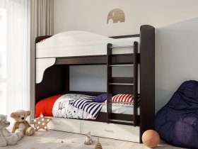 Кровать двухъярусная с ящиками (Керулен) в Пролетарском - proletarskij.mebel-nsk.ru | фото