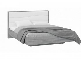 Кровать двуспальная 1,6 м «Миранда» Тип 1 (Дуб Гамильтон/Белый глянец) в Пролетарском - proletarskij.mebel-nsk.ru | фото