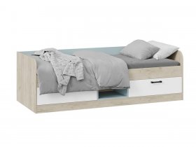 Кровать комбинированная «Оливер» Тип 1 401.003.000 (дуб крафт серый/белый/серо-голубой) в Пролетарском - proletarskij.mebel-nsk.ru | фото