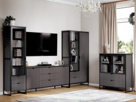 Модульная гостиная Нора (металл бруклин/графит) в Пролетарском - proletarskij.mebel-nsk.ru | фото