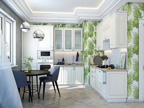 Модульная кухня Ницца (дуб кремовый) в Пролетарском - proletarskij.mebel-nsk.ru | фото