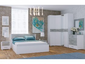 Модульная спальня Бьянка (белый/бетон) в Пролетарском - proletarskij.mebel-nsk.ru | фото
