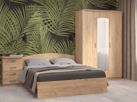 Модульная спальня Ирина (дуб крафт золотой) в Пролетарском - proletarskij.mebel-nsk.ru | фото