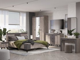 Модульная спальня Кассандра (дуб смоки/MF14) в Пролетарском - proletarskij.mebel-nsk.ru | фото