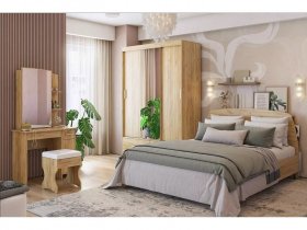 Модульная спальня Виктория-1 (дуб крафт золотой) в Пролетарском - proletarskij.mebel-nsk.ru | фото