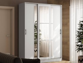 Шкаф-купе 1,6м «Стиль-2» (белый) в Пролетарском - proletarskij.mebel-nsk.ru | фото