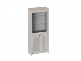 Шкаф-витрина двухдверная Валенсия (гостиная) в Пролетарском - proletarskij.mebel-nsk.ru | фото