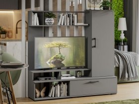 Стенка «Сиена» (графит серый) в Пролетарском - proletarskij.mebel-nsk.ru | фото