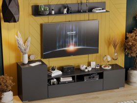 Стенка «Сильвия» (графит серый) в Пролетарском - proletarskij.mebel-nsk.ru | фото