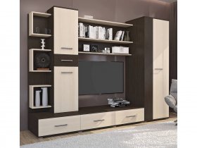 Стенка Верона (дуб венге/дуб молочный) в Пролетарском - proletarskij.mebel-nsk.ru | фото