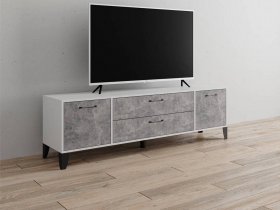 Тумба под ТВ Парус-13 (белый/ателье светлое) в Пролетарском - proletarskij.mebel-nsk.ru | фото