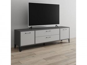 Тумба под ТВ Парус-13 (графит серый/камень серый) в Пролетарском - proletarskij.mebel-nsk.ru | фото
